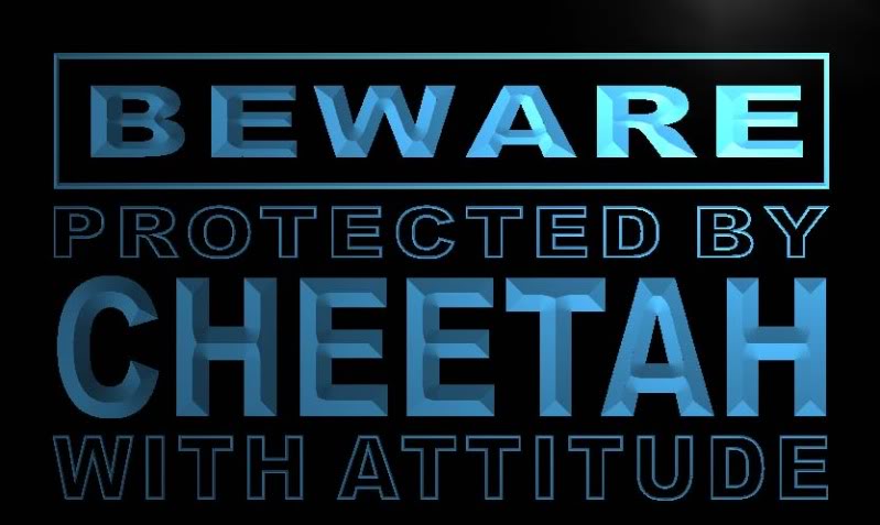 Beware Cheetah Neon Light Sign